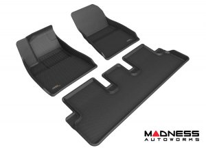 Tesla Model 3 Floor Liners (Set of 3) - Front and Rear - Black by 3D MAXpider - Highland
